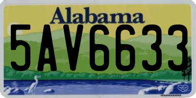 AL license plate 5AV6633