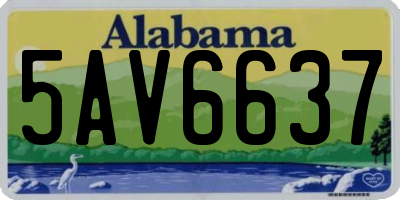AL license plate 5AV6637