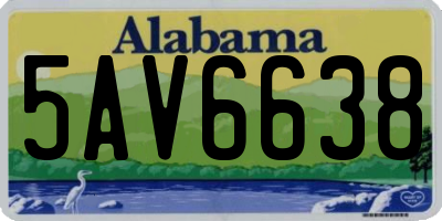 AL license plate 5AV6638
