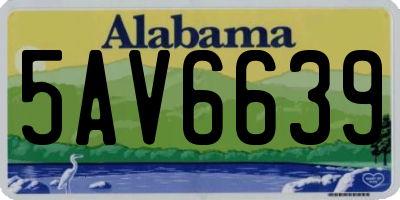 AL license plate 5AV6639