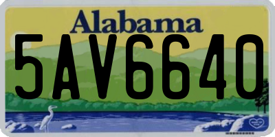 AL license plate 5AV6640