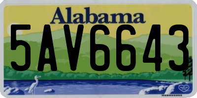 AL license plate 5AV6643