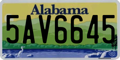AL license plate 5AV6645