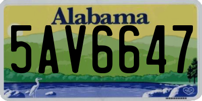 AL license plate 5AV6647