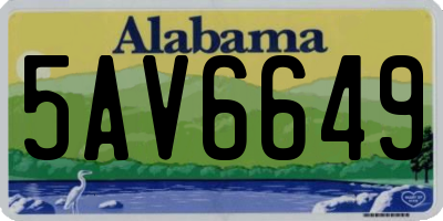 AL license plate 5AV6649