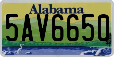 AL license plate 5AV6650