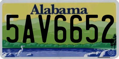 AL license plate 5AV6652