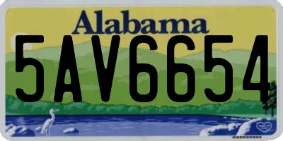 AL license plate 5AV6654