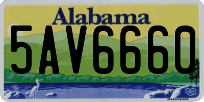 AL license plate 5AV6660