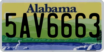 AL license plate 5AV6663