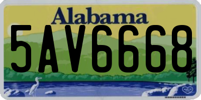 AL license plate 5AV6668