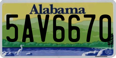 AL license plate 5AV6670