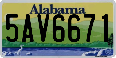AL license plate 5AV6671