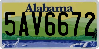 AL license plate 5AV6672