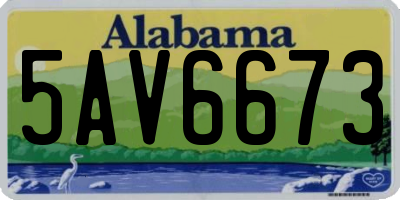 AL license plate 5AV6673