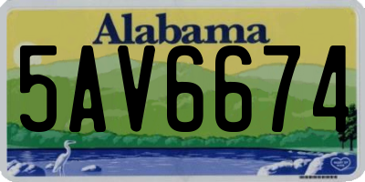 AL license plate 5AV6674
