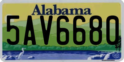 AL license plate 5AV6680