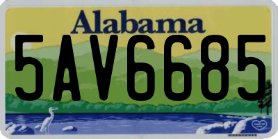 AL license plate 5AV6685