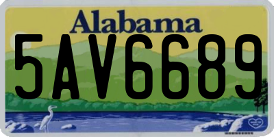 AL license plate 5AV6689