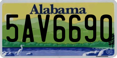 AL license plate 5AV6690