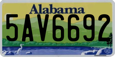 AL license plate 5AV6692