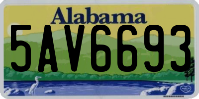 AL license plate 5AV6693