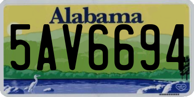 AL license plate 5AV6694