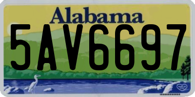 AL license plate 5AV6697