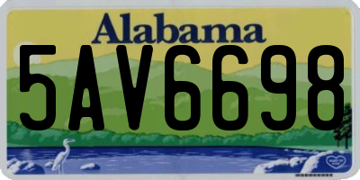 AL license plate 5AV6698