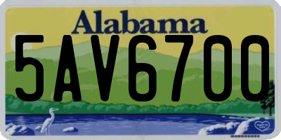 AL license plate 5AV6700