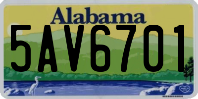 AL license plate 5AV6701