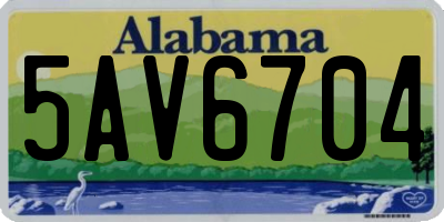AL license plate 5AV6704