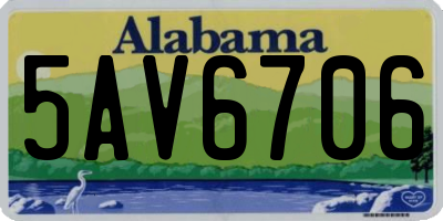 AL license plate 5AV6706
