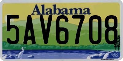 AL license plate 5AV6708
