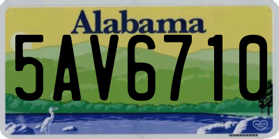 AL license plate 5AV6710