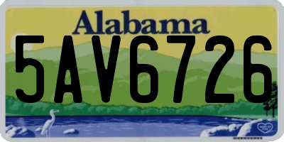 AL license plate 5AV6726
