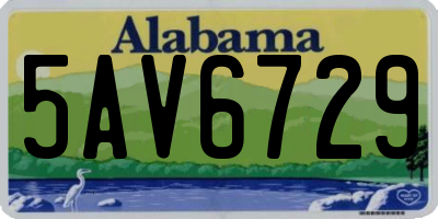 AL license plate 5AV6729