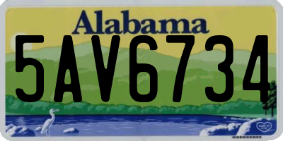 AL license plate 5AV6734