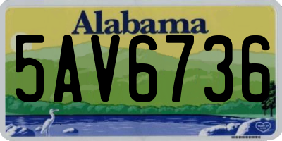AL license plate 5AV6736