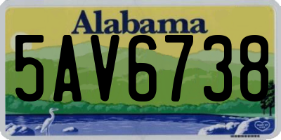 AL license plate 5AV6738