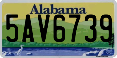 AL license plate 5AV6739