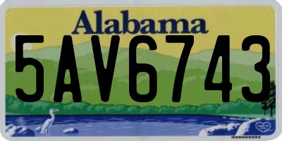 AL license plate 5AV6743