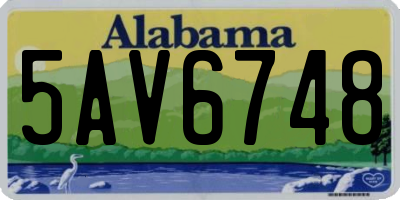 AL license plate 5AV6748