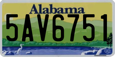 AL license plate 5AV6751