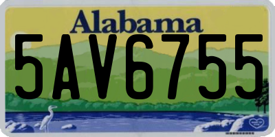AL license plate 5AV6755