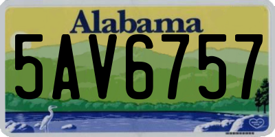 AL license plate 5AV6757