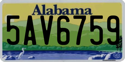 AL license plate 5AV6759