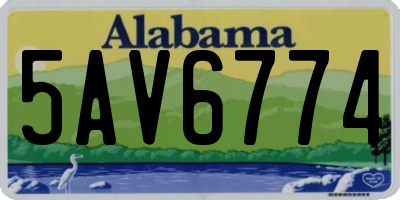 AL license plate 5AV6774
