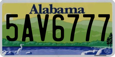 AL license plate 5AV6777