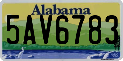 AL license plate 5AV6783